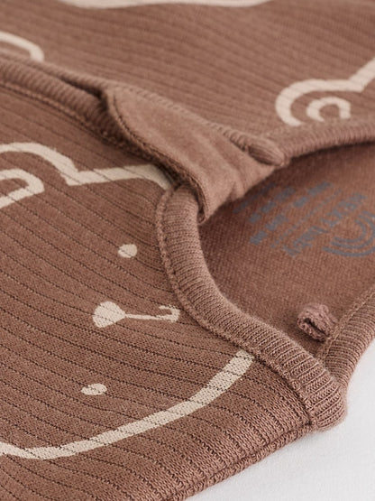 Brown Bear Print Two Way Zip Baby Sleepsuits 4 Pack (0mths-2yrs)