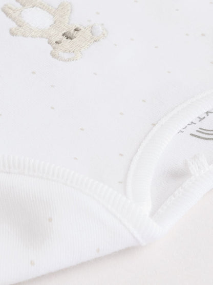 White Baby Sleepsuit, Bodysuit, Beanie and Bib Set 4 Piece (0-9mths)