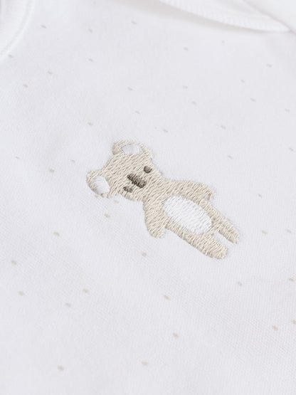 White Baby Sleepsuit, Bodysuit, Beanie and Bib Set 4 Piece (0-9mths)