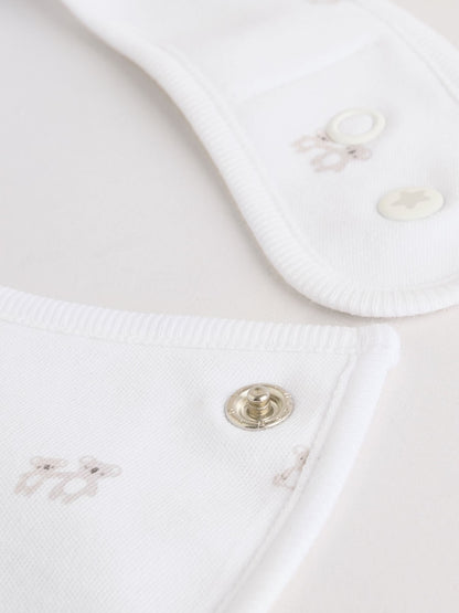 White Baby Sleepsuit, Bodysuit, Beanie and Bib Set 4 Piece (0-9mths)