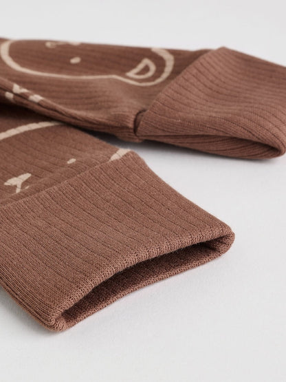 Brown Bear Print Two Way Zip Baby Sleepsuits 4 Pack (0mths-2yrs)