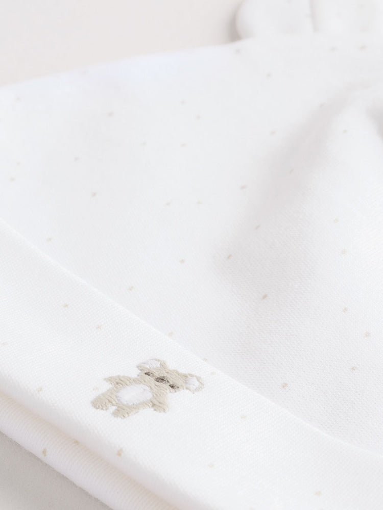 White Baby Sleepsuit, Bodysuit, Beanie and Bib Set 4 Piece (0-9mths)