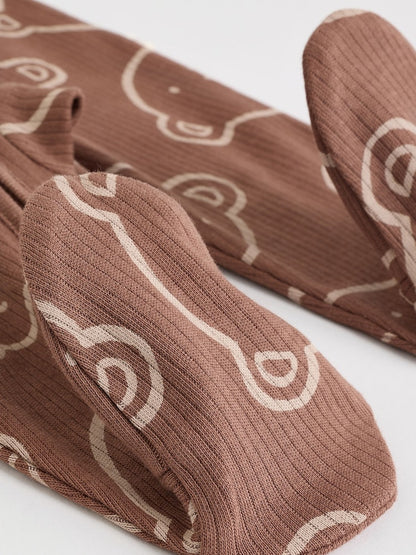 Brown Bear Print Two Way Zip Baby Sleepsuits 4 Pack (0mths-2yrs)