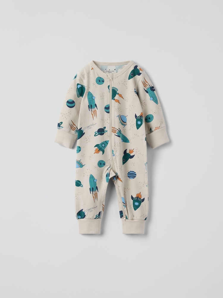 Polarn O. Pyret Natural Printed Sleepsuit