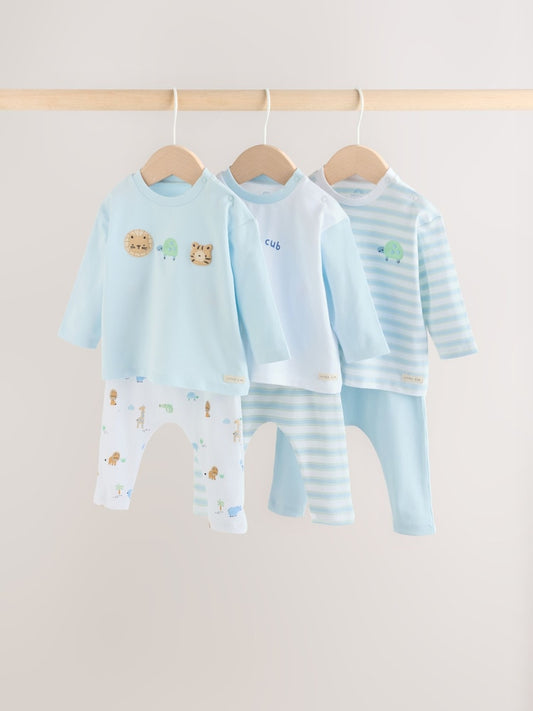 Blue Safari Baby Top & Leggings 6 Piece Set