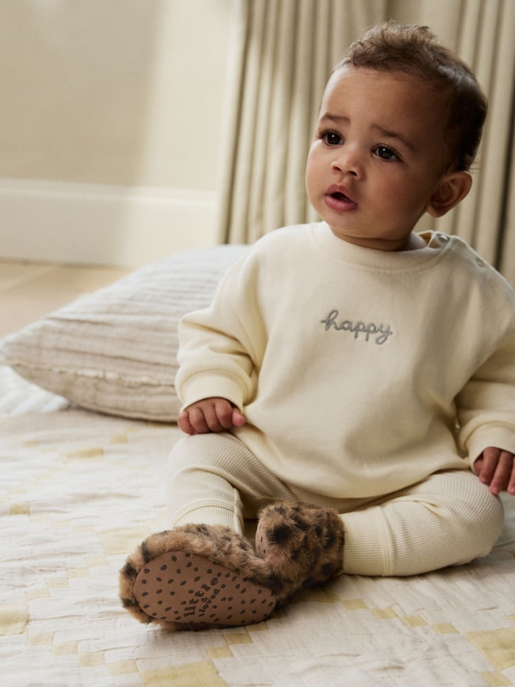 Animal Tan Brown Baby Cosy Touch Fasten Boots (0-18mths)