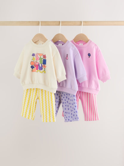 Multi Baby Sweatshirts & Joggers 6 Piece Set (0mths-3yrs)