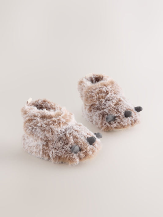 Neutral Bear Claw Baby Touch Fastening Slipper Boots (0-2mths)