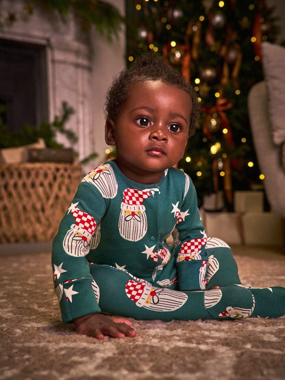 Green Santa Matching Family Christmas Sleepsuit (0mths-3yrs)