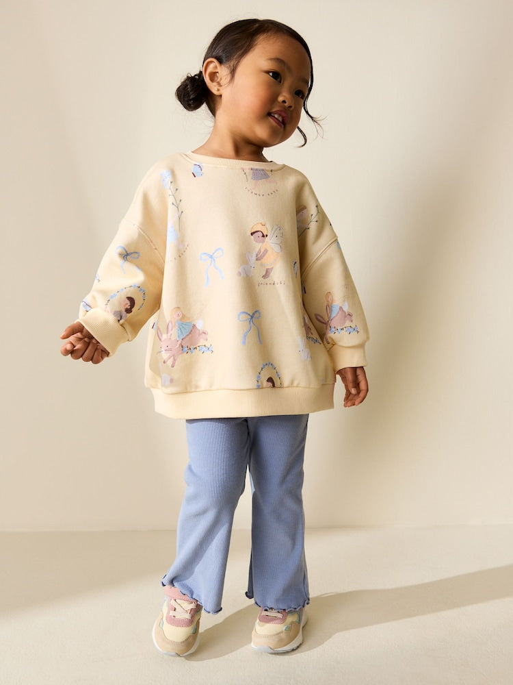 Yellow/Blue Fairy Sweatshirt & Flare Leggings Set (3mths-7yrs)