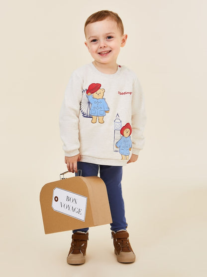 JoJo Maman Bébé Natural Paddington Appliqué Sweatshirt & Leggings Set