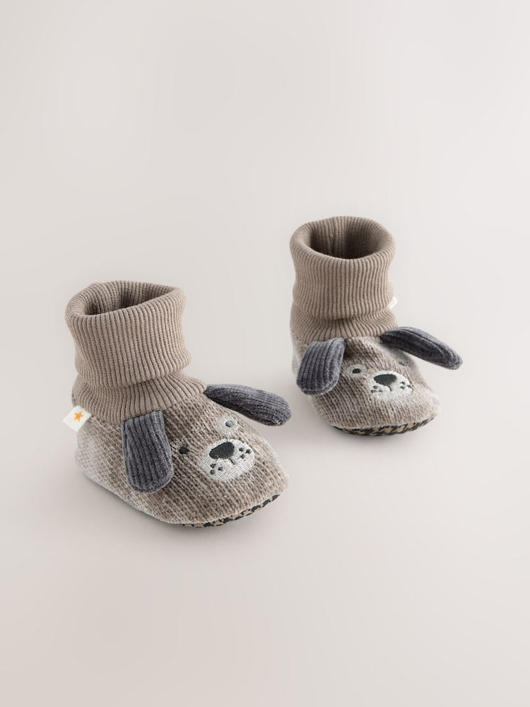 Grey Dog Baby Sock Top Boot Shoes (0-18mths)