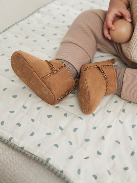 Tan Brown Warm Lined Baby Boots (0-2mths)