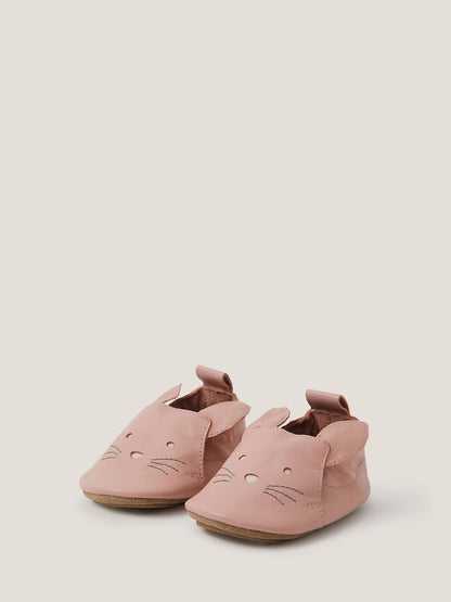 Monsoon Pink Baby Cat Leather Booties