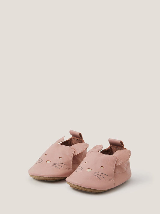 Monsoon Pink Baby Cat Leather Booties