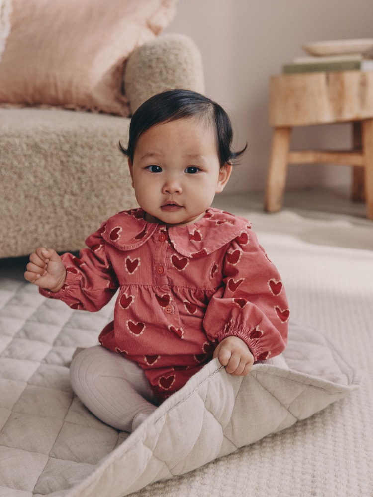 Red/Pink Heart Baby Bloomer Rompers Set 2 Piece with Tights