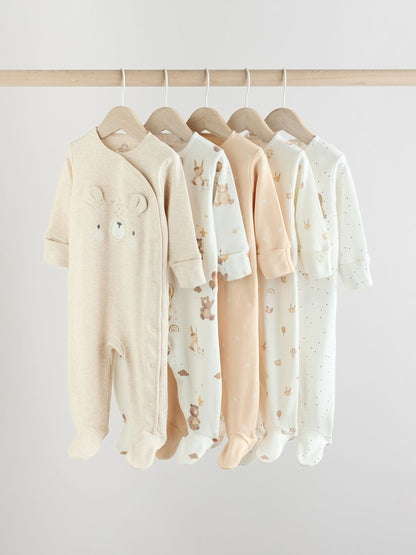 Neutral Bear Character Sleepsuits 5 Pack (0mths-2yrs)