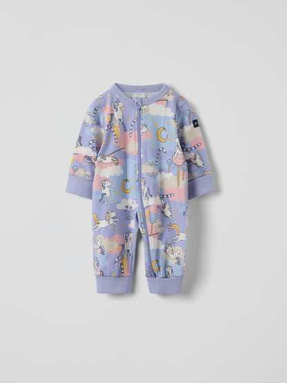 Polarn O. Pyret Purple Printed Sleepsuit