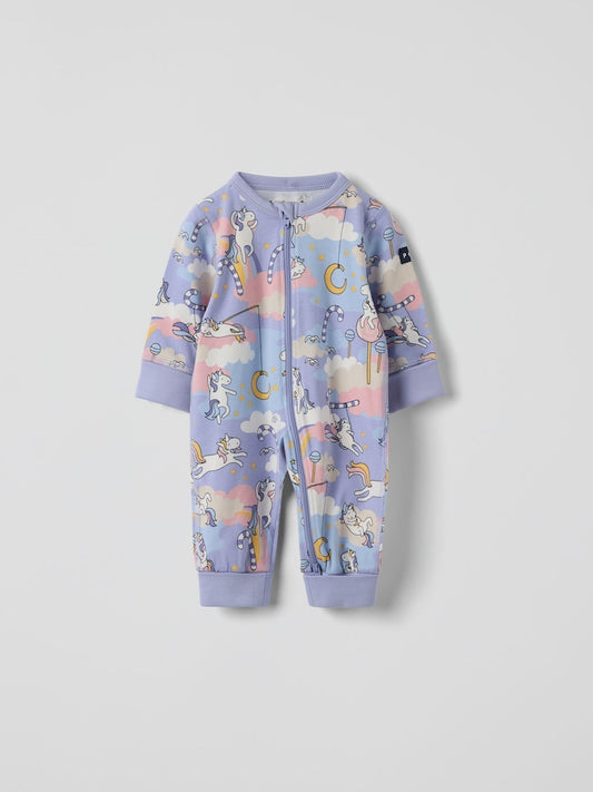Polarn O. Pyret Purple Printed Sleepsuit