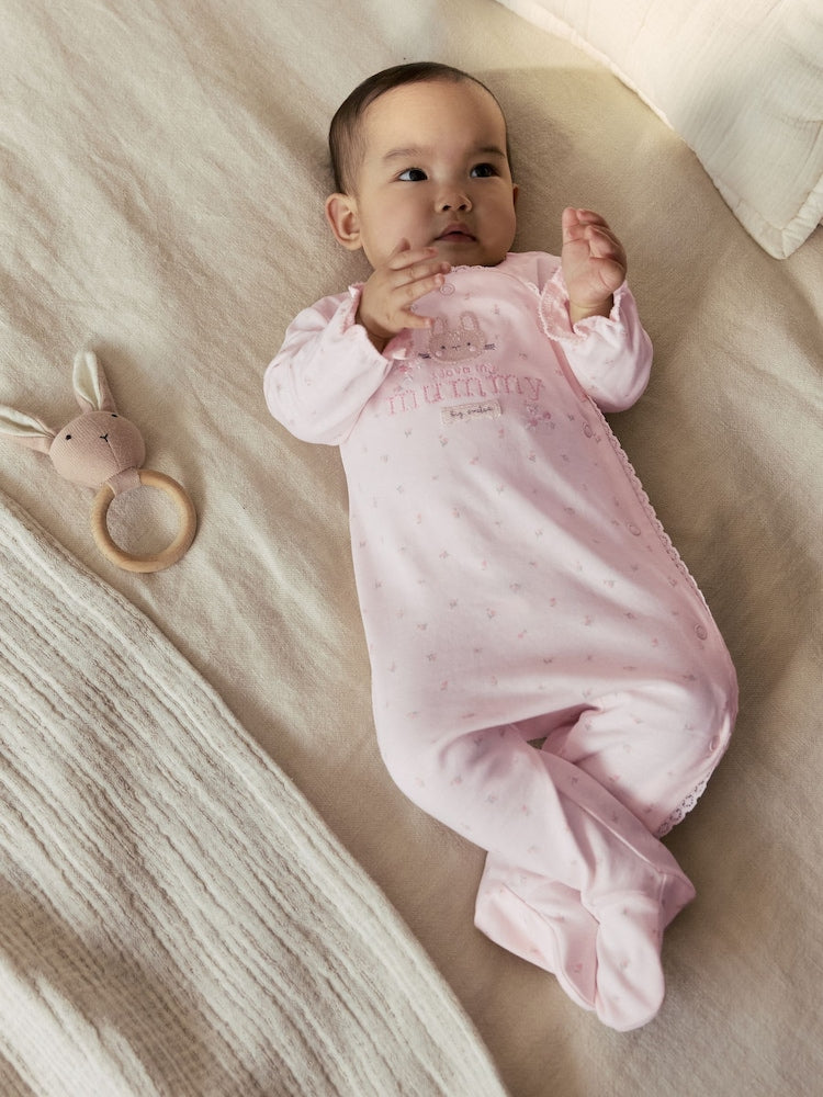 Pink Mummy Family Baby Sleepsuit (0-2yrs)