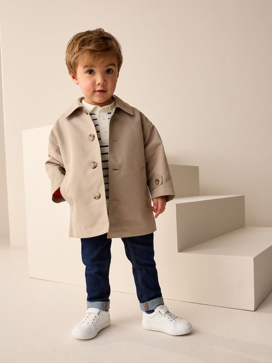 Neutral Shower Resistant Trench Coat (3mths-7yrs)