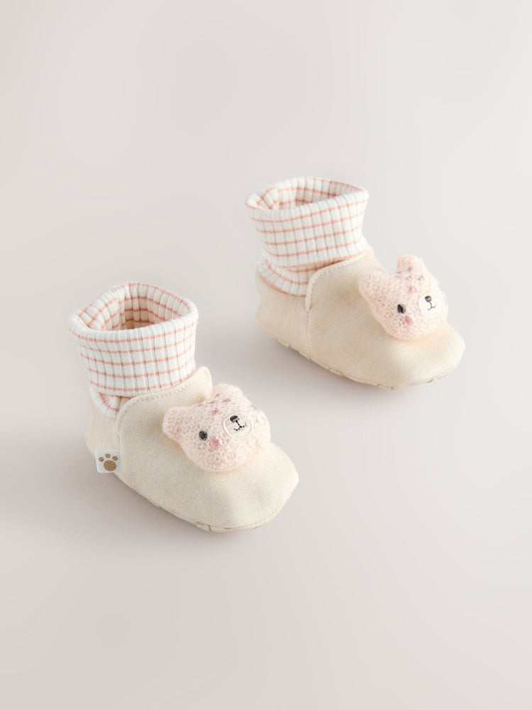 Neutral Bear Baby Sock Top Boots (0-18mths)