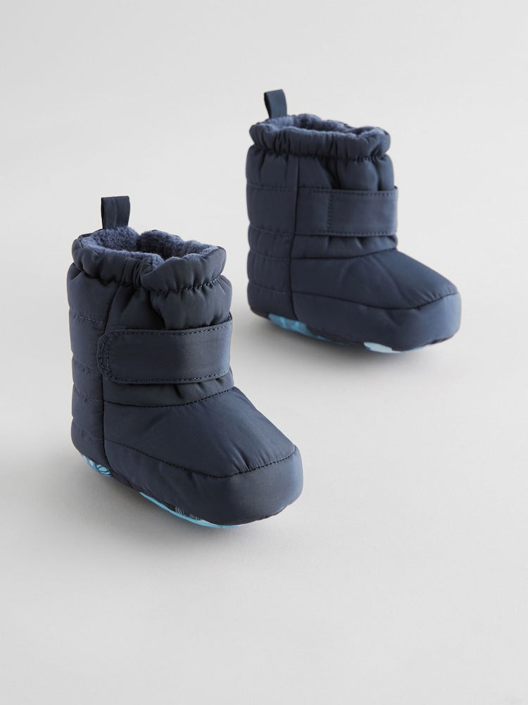 Blue Navy Baby Touch Fastening Snow Boots (0-2mths)