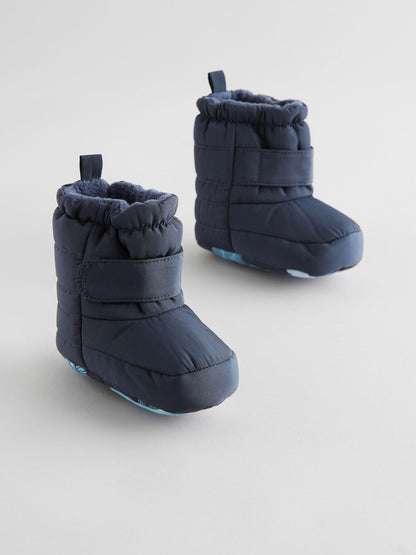 Blue Navy Baby Touch Fastening Snow Boots (0-2mths)