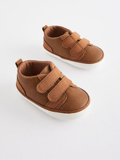 Tan Brown Two Strap Baby Trainers (0-24mths)