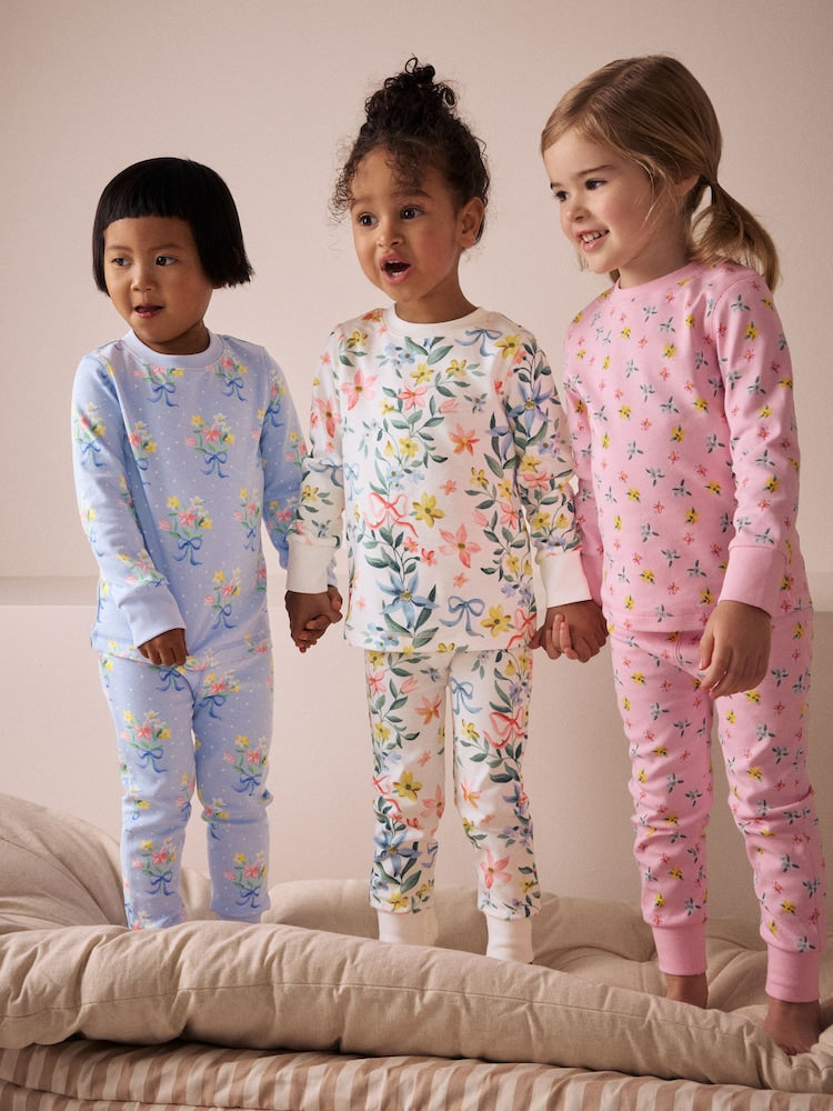 Pink/Blue Snuggle Pyjamas 3 Pack (9mths-16yrs)