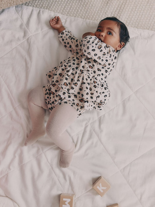 Natural Animal Baby Bloomer Rompers Set 2 Piece with Tights
