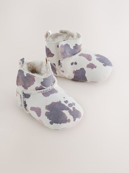 Neutral Cow Suede Baby Pull-On Boots (0-24mths)