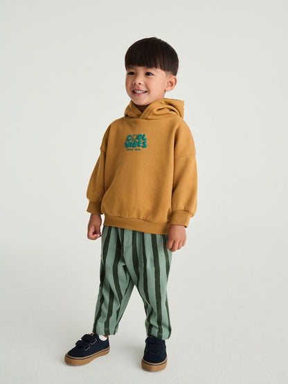 Rust Brown Cool Vibes Printed Hoodie and Joggers Set (3mths-