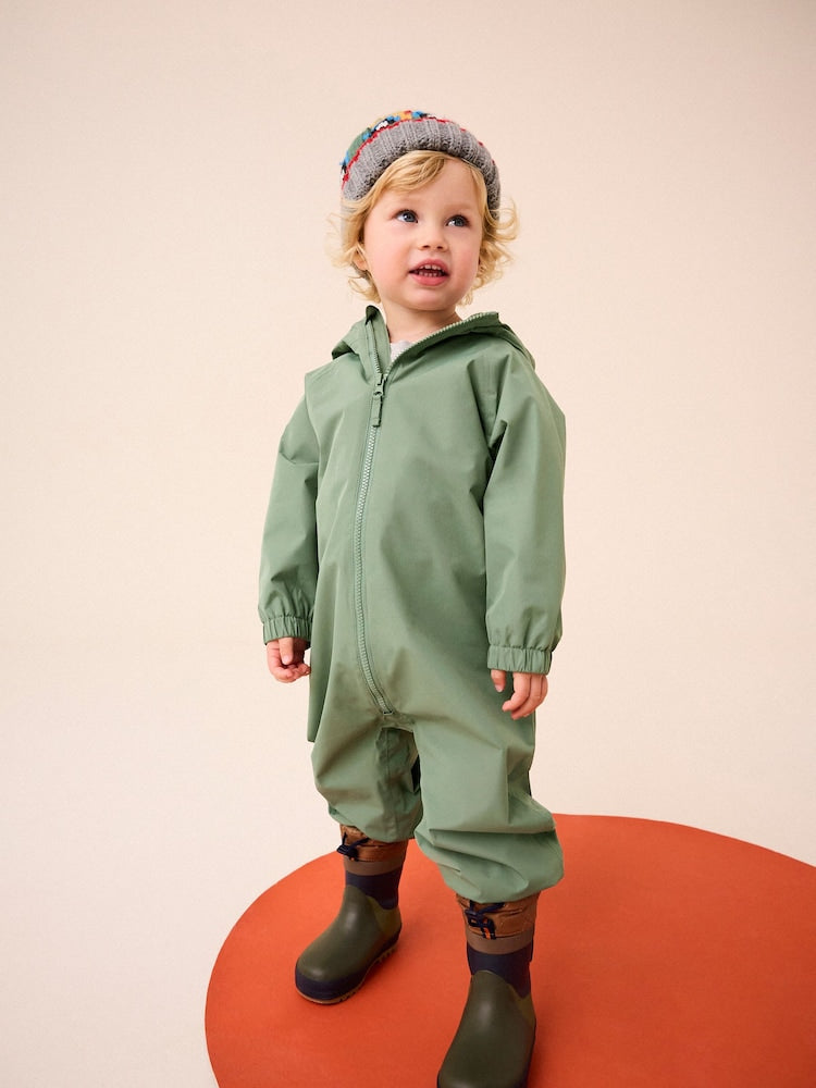 Khaki Green Waterproof Fleece Lined Puddlesuit (3mths-7yrs)