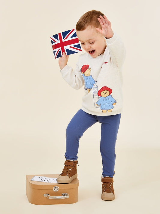 JoJo Maman Bébé Natural Paddington Appliqué Sweatshirt & Leggings Set