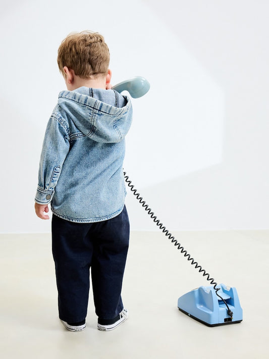 Mid Blue Denim Hooded Overshirt (3mths-7yrs)