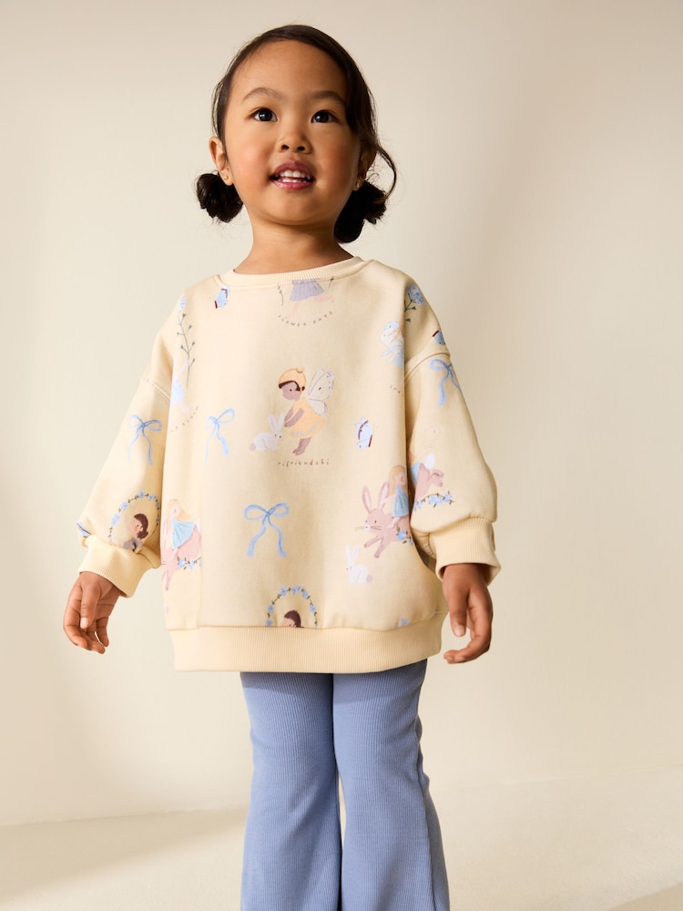 Yellow/Blue Fairy Sweatshirt & Flare Leggings Set (3mths-7yrs)