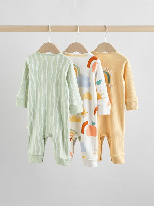 Yellow Baby Footless Character Sleepsuits 3 Pack (0mths-3yrs)