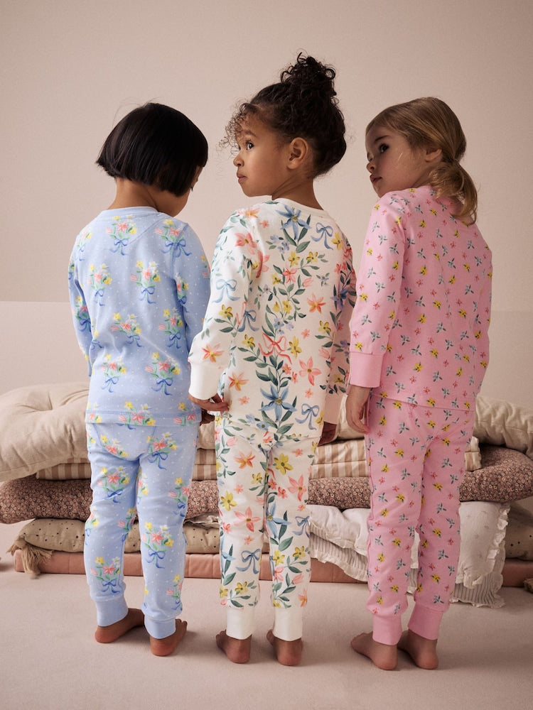 Pink/Blue Snuggle Pyjamas 3 Pack (9mths-16yrs)