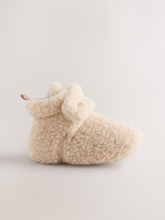 Neutral Borg Baby Touch Fastening Slipper Boots (0-2mths)