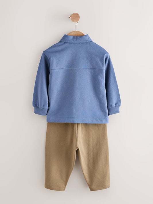 Blue Jersey Shirt T-Shirt and Joggers 3 Piece Set (3mths-7yrs)