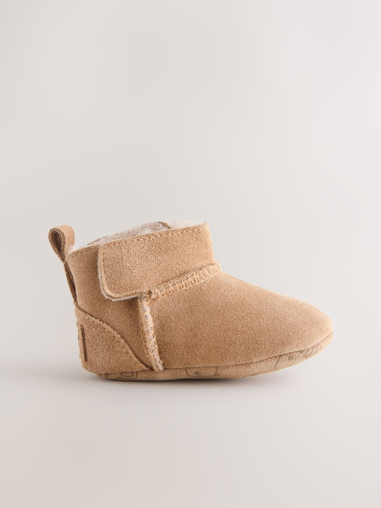 Tan Brown Suede Baby Pull-On Boots (0-24mths)