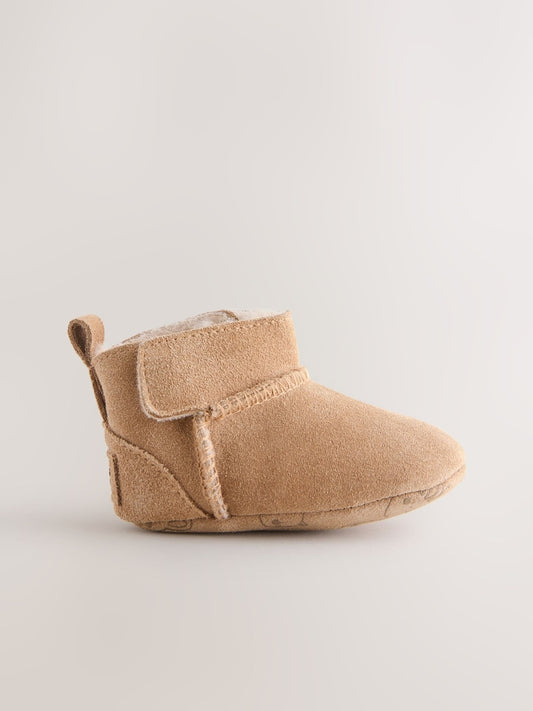 Tan Brown Suede Baby Pull-On Boots (0-24mths)