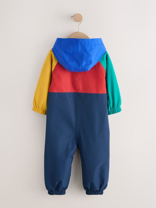 Navy Colourblock Waterproof Fleece Lined Puddlesuit (3mths-7yrs)