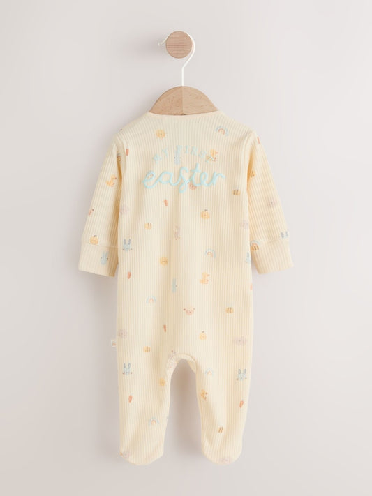Neutral My First Easter Two Way Zip Baby Sleepsuit (0-18mths)