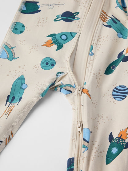 Polarn O. Pyret Natural Printed Sleepsuit