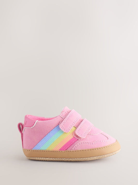 Little Bird by Jools Oliver Pink Baby Rainbow Tape Gum Sole Trainers Padders