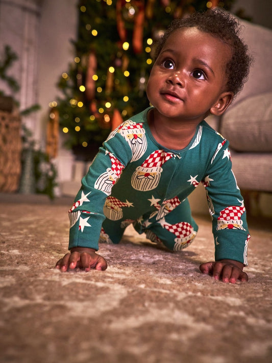Green Santa Matching Family Christmas Sleepsuit (0mths-3yrs)
