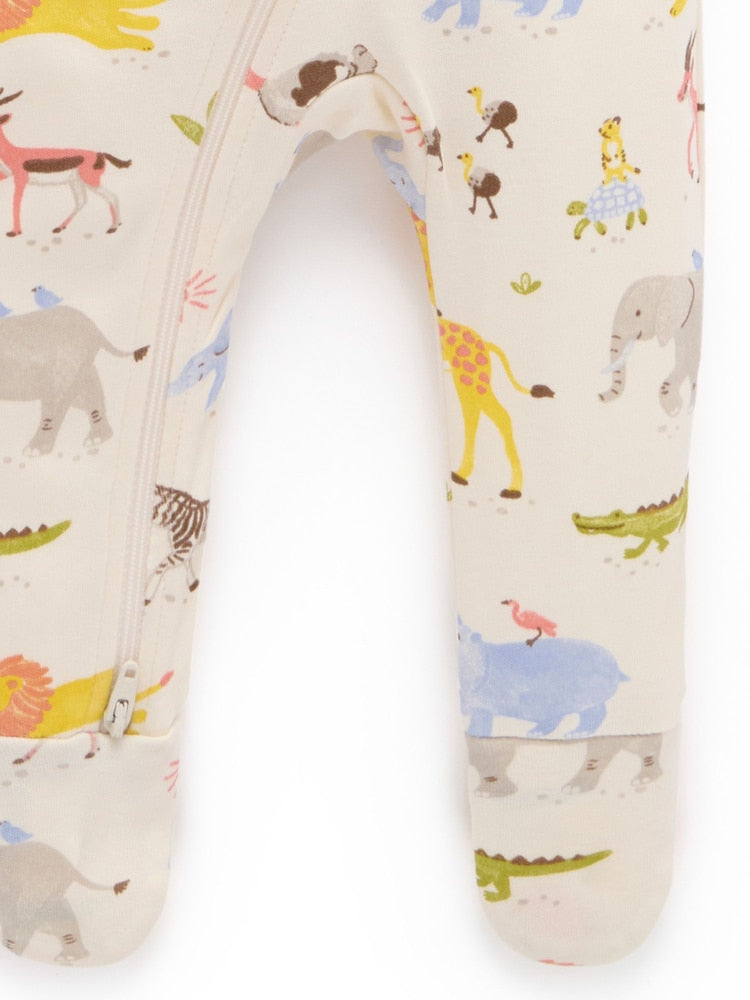 Purebaby Natural 2 Pack Zip Sleepsuit
