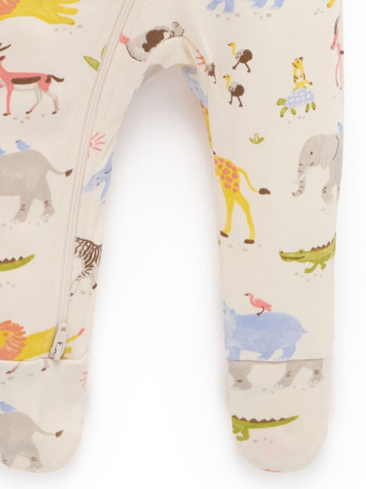 Purebaby Natural 2 Pack Zip Sleepsuit